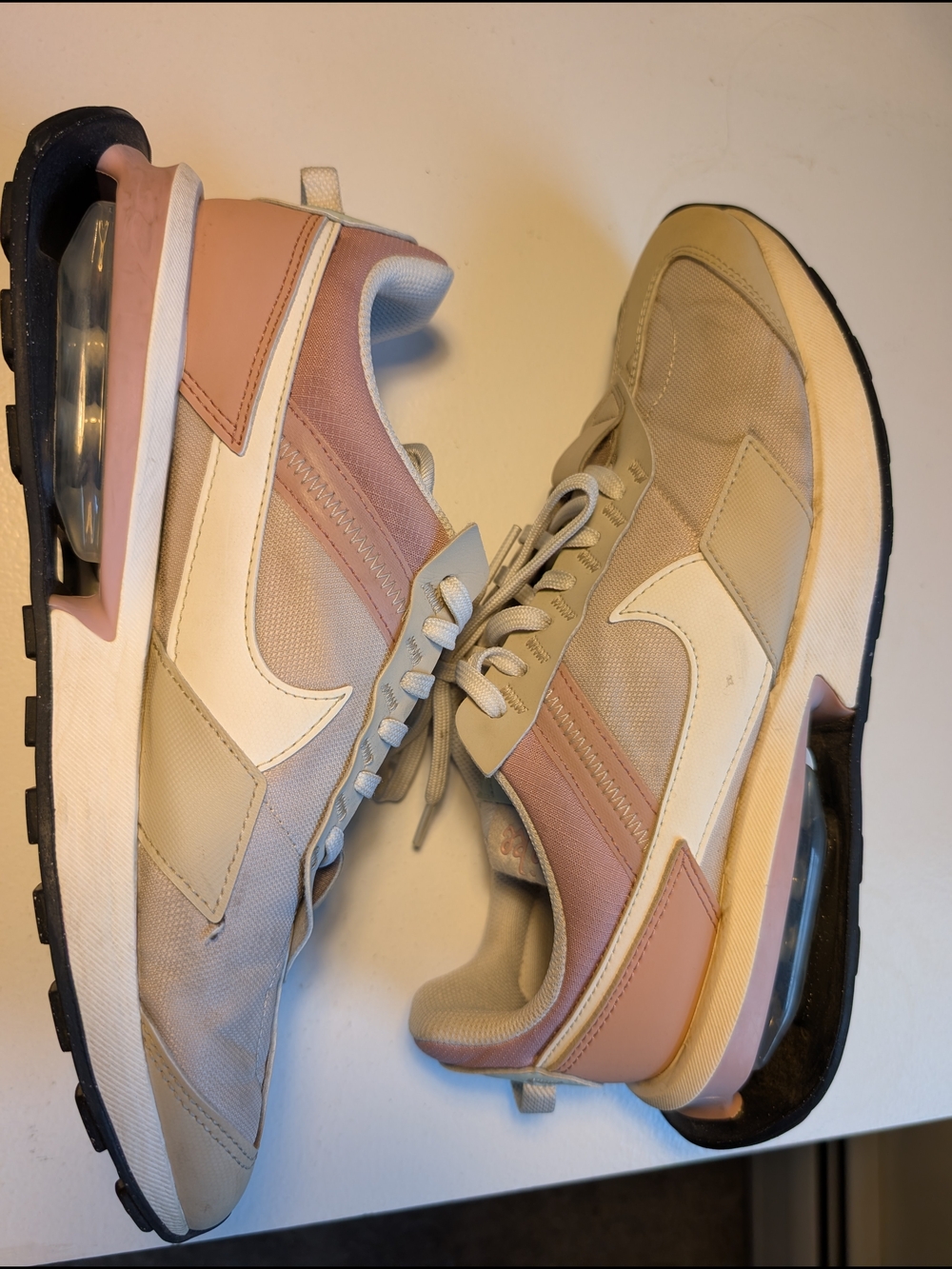 Nike Women's Air Max Pre Day Beige and Pink Athletic Sneakers
